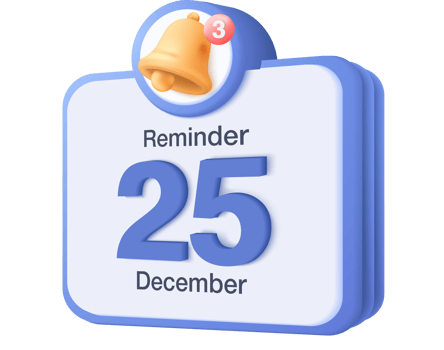 3D reminder in calendar. notifications page with floating elements. Alert for business planning ,events, reminder and timetable in background. 3d vector bell render on calendar png