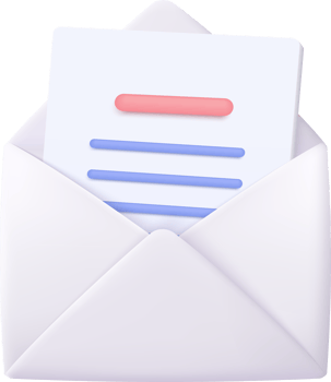 3d mail envelope icon with notification new message png