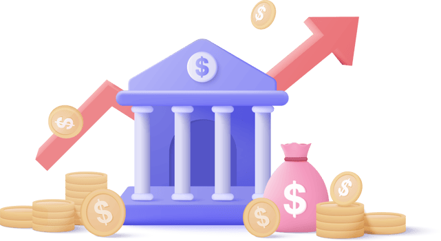 3d business idea for money, banking financial concept png