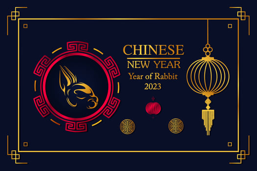 Happy chinese new year 2023 year of the rabbit zodiac vector holiday illustration