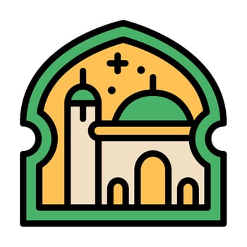 ramadan arabic islamic celebration icon set vector illustration tone color icon