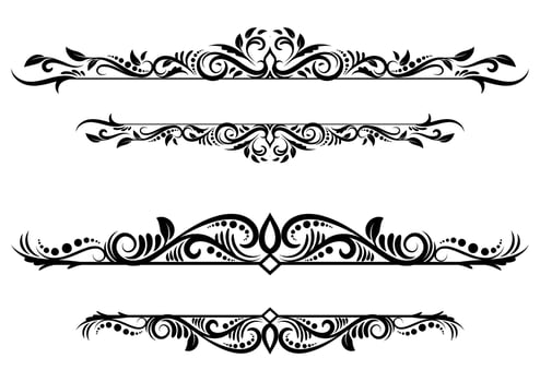 Text dividers template vector. Swash collections. Text divider for frame, border, title, pages. Vintage illustration template. Vector eps 10.