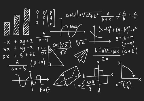 Vector realistic math chalkboard background illustration