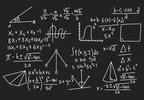 Vector realistic math chalkboard background illustration