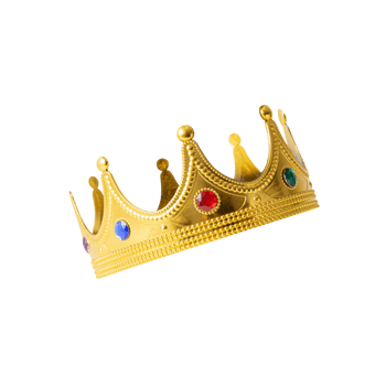 Realistic Golden Crown cutout, Png file