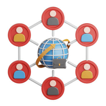 3d rendering business network isolated useful for business, industry, company, corporate and finance png