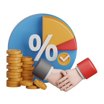 3d rendering profit sharing isolated useful for business, industry, company, corporate and finance png
