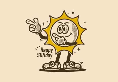 Mascot character illustration of happy sun vector