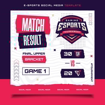 Match Result E-sports Gaming Banner Template for social media Flyer with Logo vector