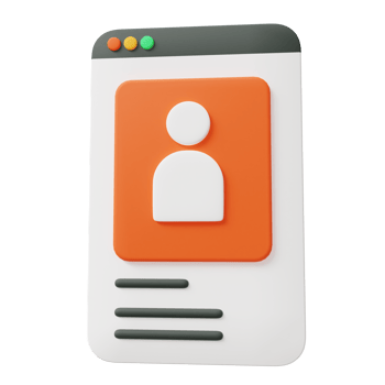 Personal profile 3d illustration. Biography and track record 3d render png