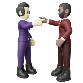 Angry politician 3d character illustration, Angry men with anger pointing each other 3d render png
