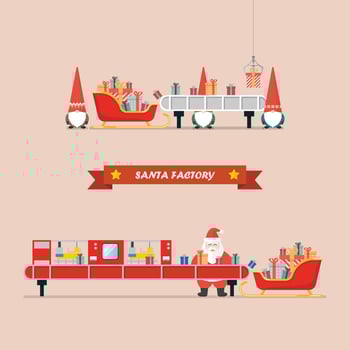 Santa factory concept vector
