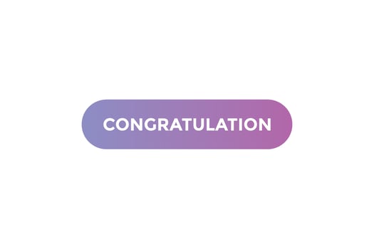 Congratulation button web banner templates. Vector Illustration
