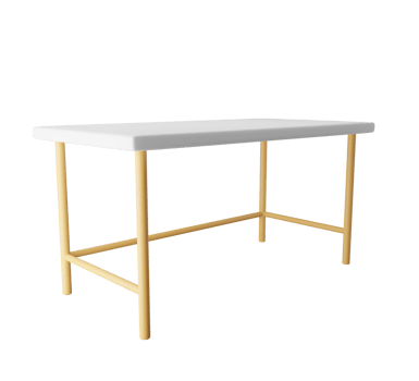 3D white table. 3D rendering png