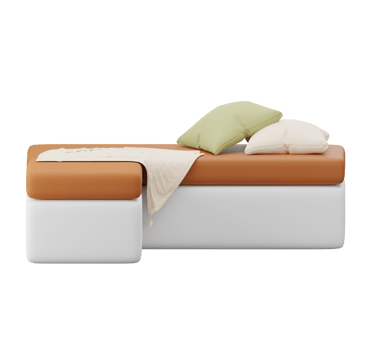 3D sofa with pillow.  minimal furniture for the home. 3D rendering png