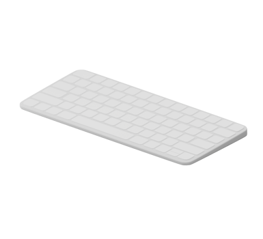 3D modern computer keyboard. 3D rendering png