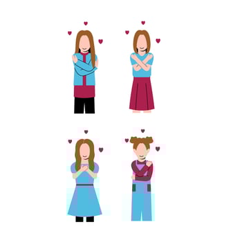 Set Of Female Character For Self Love Concept vector