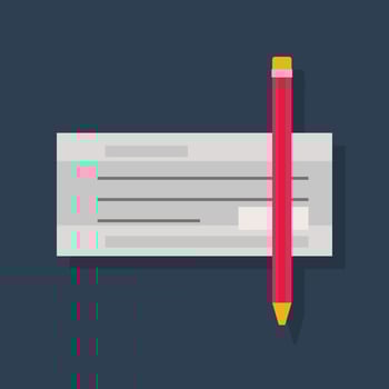 Cheque - Flat color icons. vector