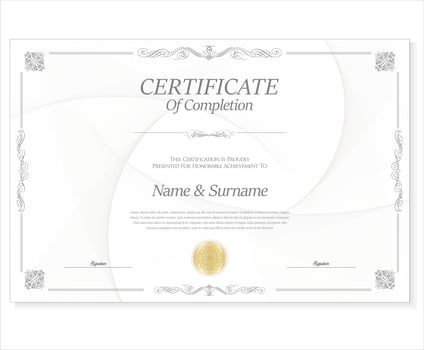 Elegant certificate or diploma retro vintage design vector