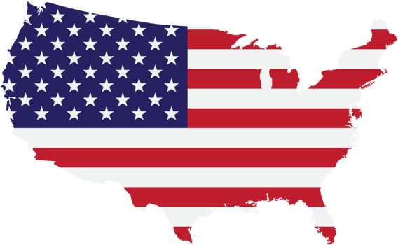 outline drawing of usa map on usa flag. png