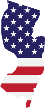 outline drawing of new jersey state map on usa flag. png