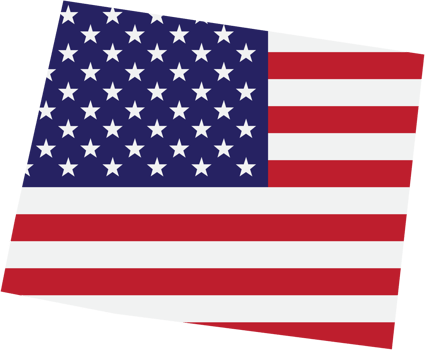 outline drawing of wyoming state map on usa flag. png