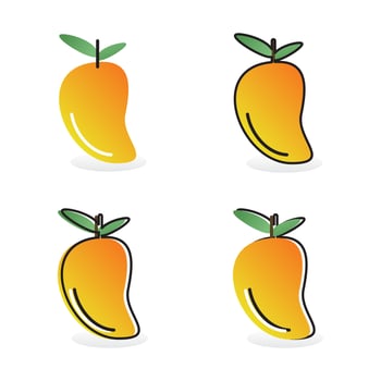 Mango fruit icon. Tropical fruit vector illustration
