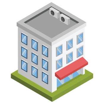 Apartment building - Isometric 3D illustration. vector