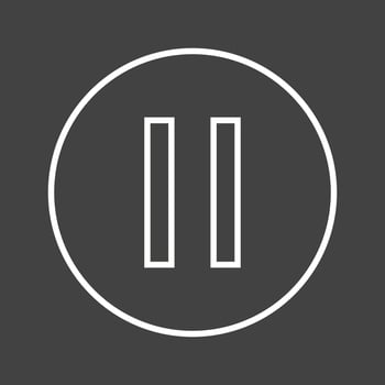 Beautiful Pause Button Line Vector Icon