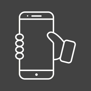 Beautiful Holding Phone Line Vector Icon