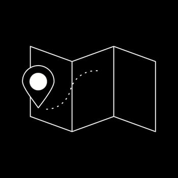 Mark places on map line icon vector