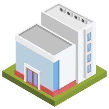 Business center - Isometric 3D illustration. vector