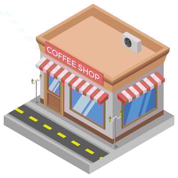 Coffee shop - Isometric 3D illustration. vector