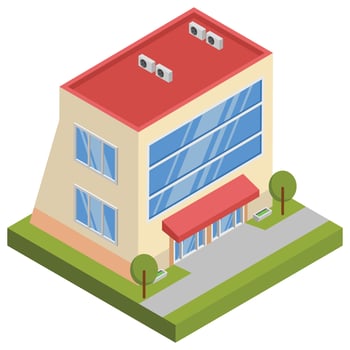 Showroom - Isometric 3D illustration. vector
