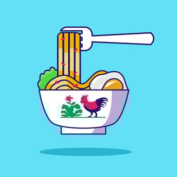 bowl of indonesian instant noodle called indomie vector