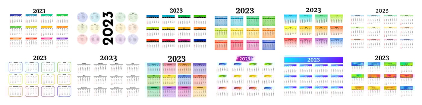 Calendar for 2023 isolated on a white background vector