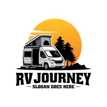 RV camper car illustration logo vector