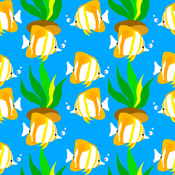pattern with fishes vector illustration