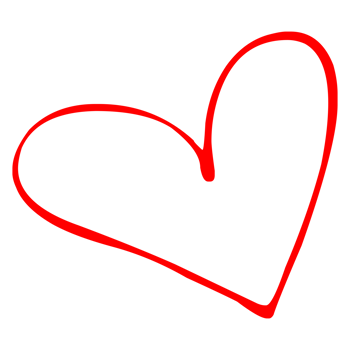 Heart Shape Outline on Transparent Background png