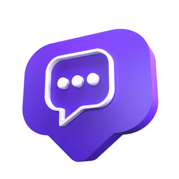3D icon bubble chat social media isolated png