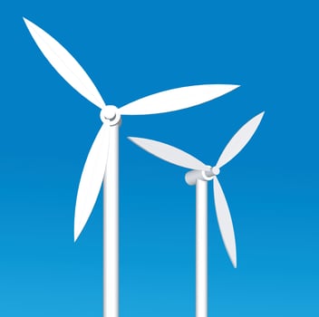 wind turbine on white background vector