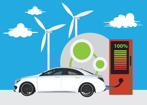 station car charger electric vector illustration