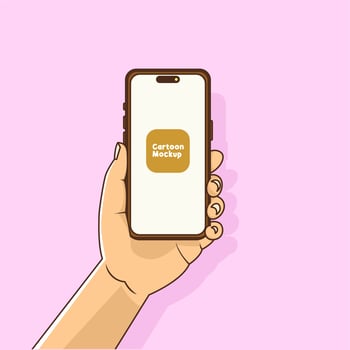 Smartphone Cartoon Mockup vector