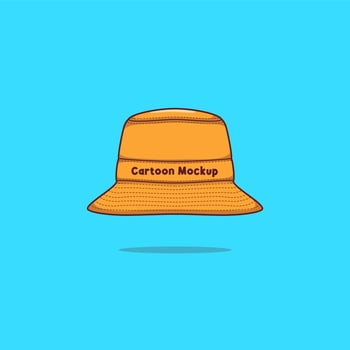Bucket Hat Cartoon Mockup vector