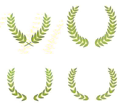 Green wreaths on white vector