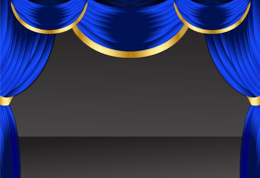 Thai pattern stage backdrop with curtain for decoration vector illustration