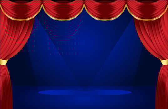 Thai pattern stage backdrop with curtain for decoration vector illustration