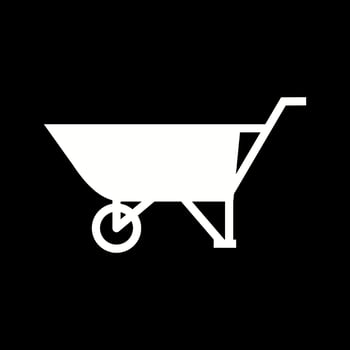 Beautiful Wheelbarrow Glyph Vector Icon