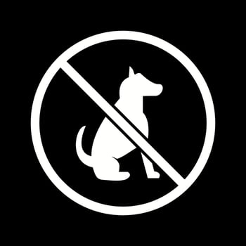 Beautiful No Pet Sign Glyph Vector Icon