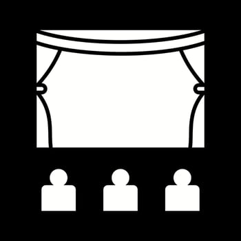 Beautiful Cinema Hall Glyph Vector Icon